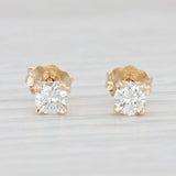 New 0.34ctw VS2 Round Diamond Solitaire Stud Earrings 14k Yellow Gold