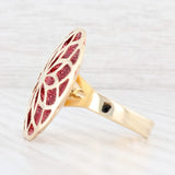 Milor Stained Glass Design Flower Statement Ring 14k Gold Size 8-8.25 Floral