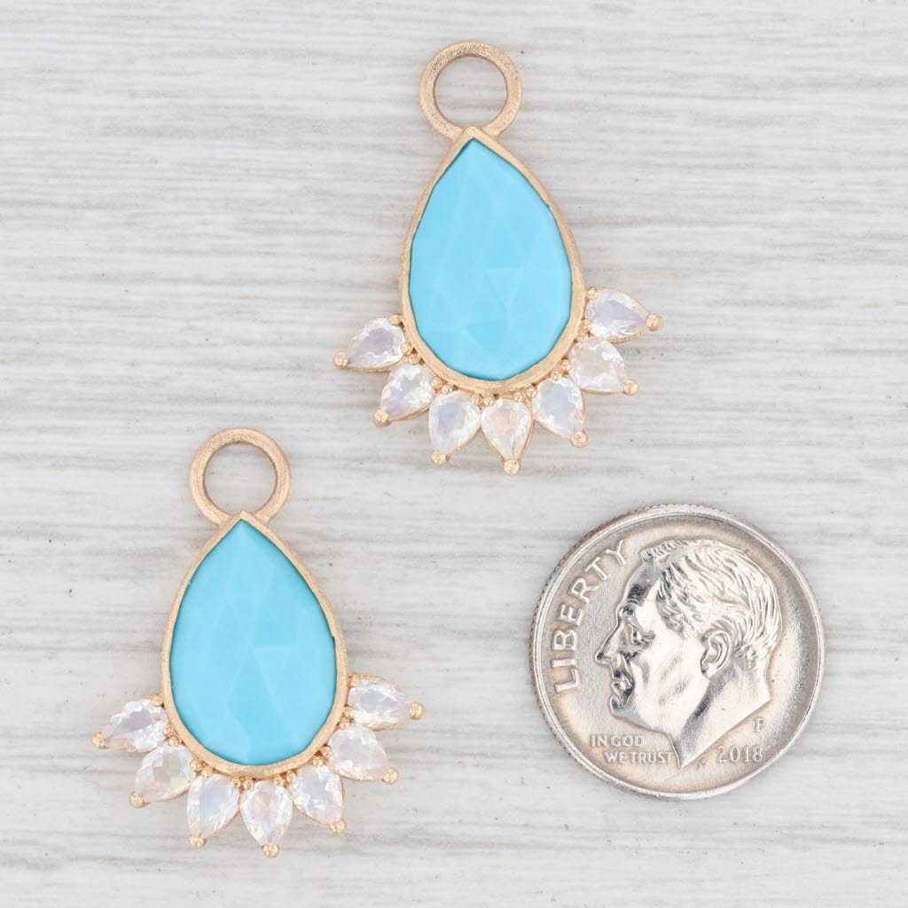 Light Gray New Nina Nguyen Earring Enhancer Charms Imitation Turquoise Moonstone 18k Gold