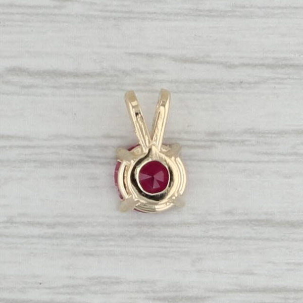 Gray New 0.85 Pink Tourmaline Pendant 14k Yellow Gold Small Round Solitaire Drop