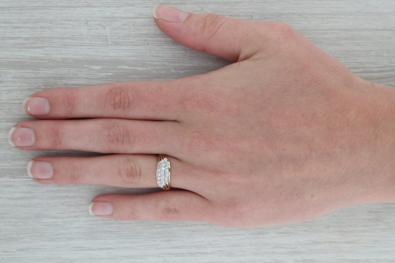 0.50ctw VS2 Diamond Cluster Ring 14k Yellow Gold Size 7