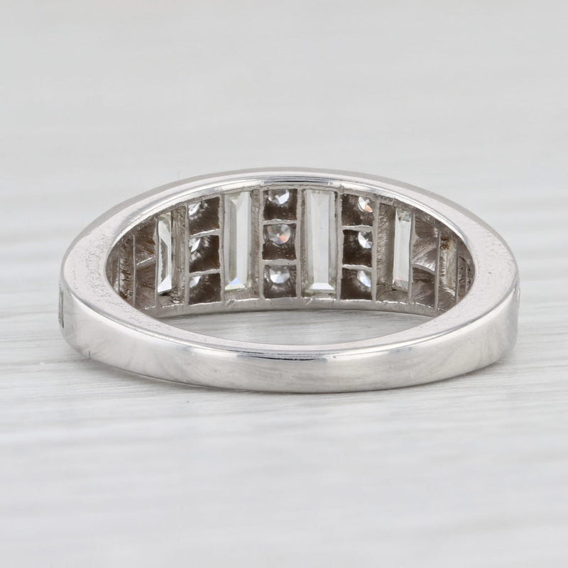 Light Gray Art Deco 1.35ctw Diamond Ring 900 Platinum Size 6.25 Wedding Anniversary Band