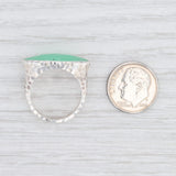 New Nina Nguyen Green Chrysoprase Ring Mekong Sterling Silver Hammered Size 6.75
