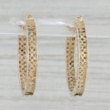0.74ctw Diamond Inside Out Hoop Earrings 10k 14k Gold Snap Top Round Hoops