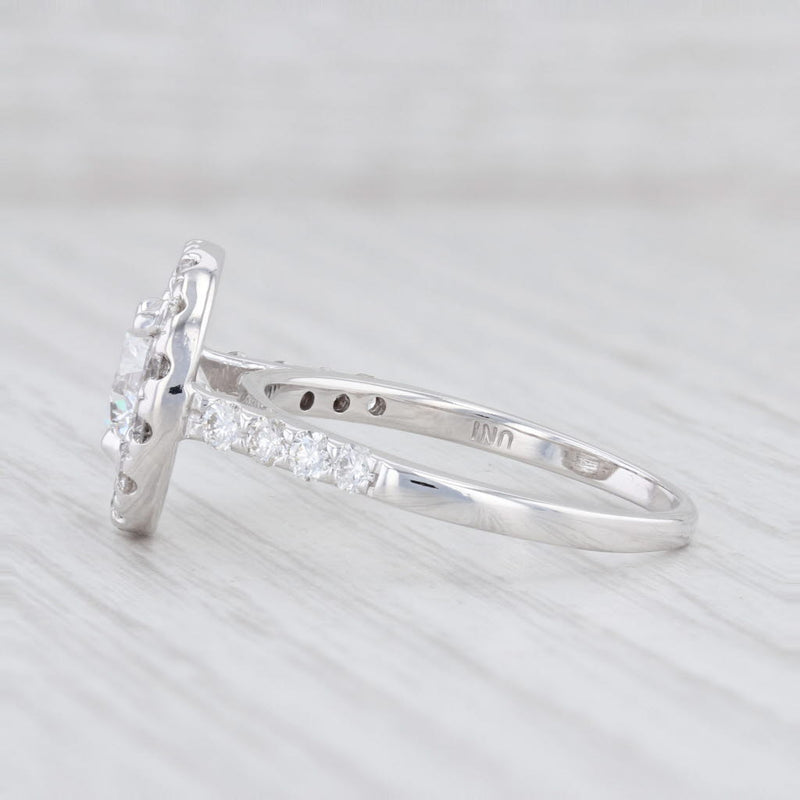 2.75ctw Diamond Halo Engagement Ring 14k White Gold Size 10 Cathedral Band