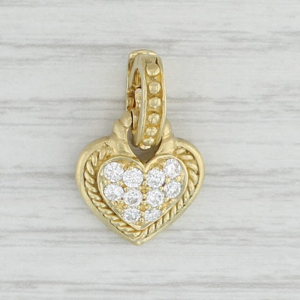 Light Gray 0.30ctw Diamond Heart Enhancer Pendant 18k Yellow Gold Judith Ripka