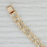 7" Double Curb Chain Starter Charm Bracelet 14k Yellow Gold 8.7mm