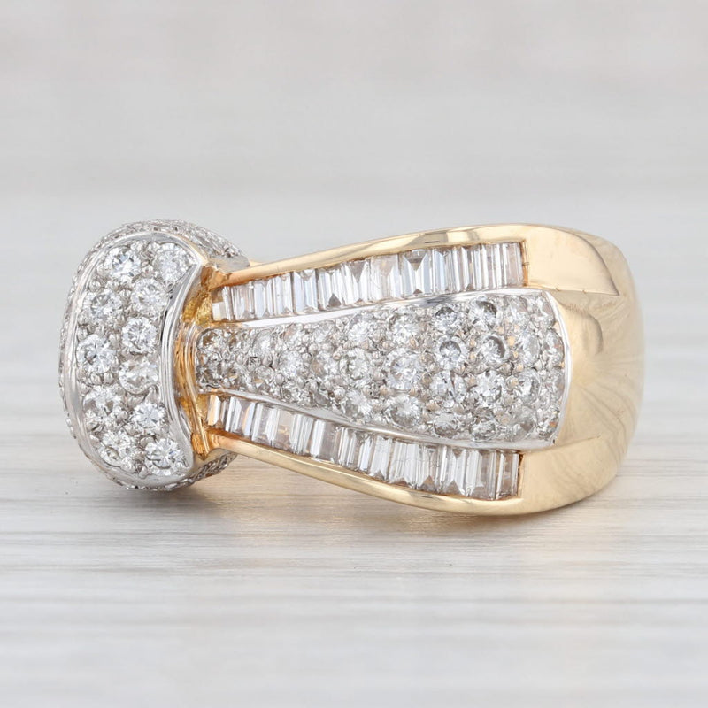 Light Gray 1.96ctw Abstract Diamond Cocktail Ring 18k Yellow Gold Size 6