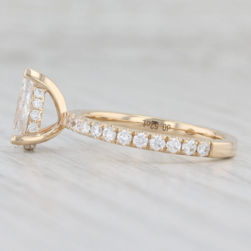 New 1.5ctw Pear Diamond Engagement Ring 14k Yellow Gold Size 6.25