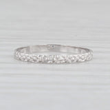 Antique Baby Ring 10k White Gold Small Size Keepsake Floral Engraved