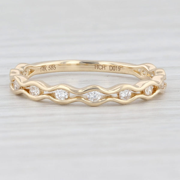 Light Gray New 0.19ctw Diamond Wedding Band 14k Yellow Gold Size 6.5 Stackable Ring