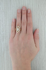 2.25ctw Marquise Diamond Halo Ring 14k Yellow Gold Size 7 Vintage Engagement