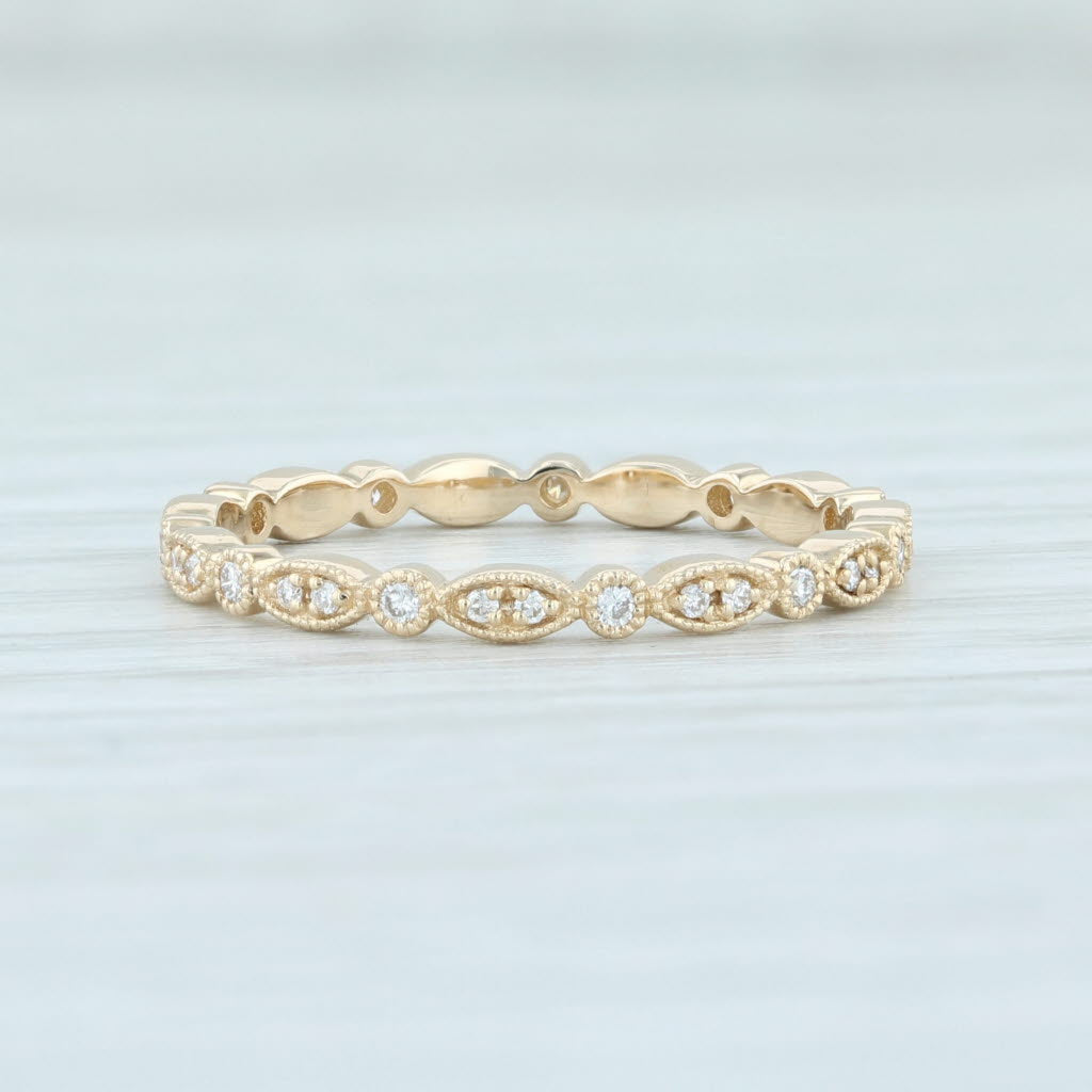 Light Gray New 0.14ctw Diamond Eternity Ring 14k Yellow Gold Sz 6.5 Wedding Stackable Band