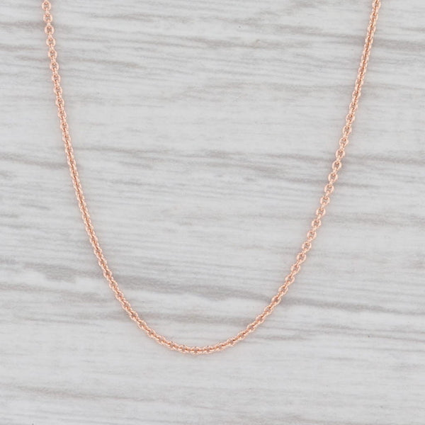 Light Gray New Cable Chain Necklace 14k Rose Gold 18-20" 0.9mm Adjustable