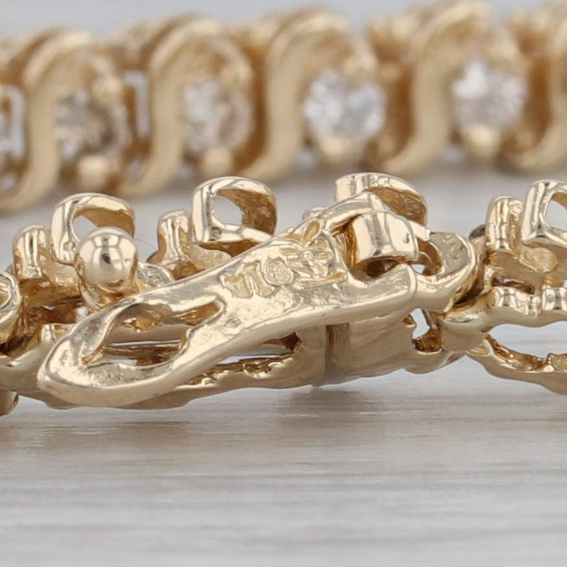 1.50ctw Diamond Tennis Bracelet 14k Yellow Gold 7" 4.7mm