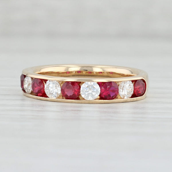 Light Gray 1.21ctw Ruby Diamond Ring 14k Yellow Gold Size 7.75-8 Stackable Band