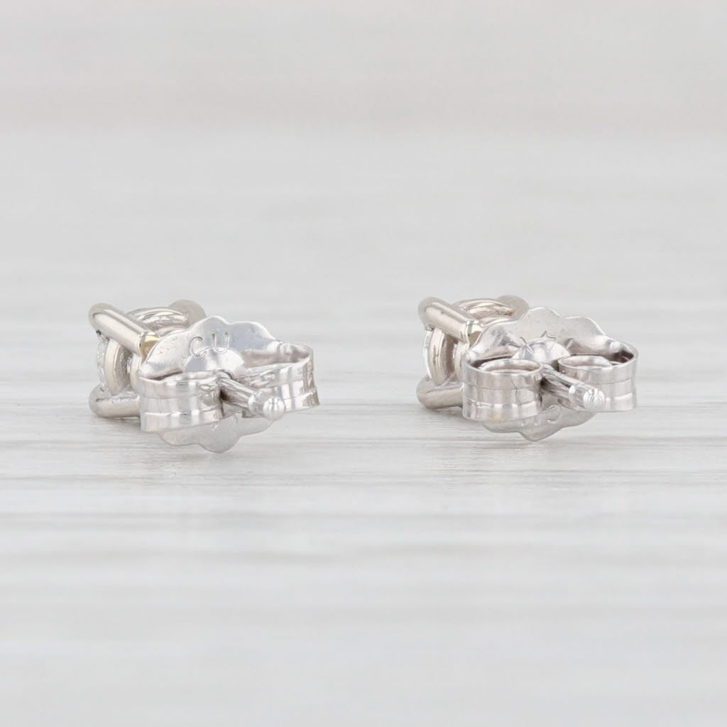 Light Gray New 0.29ctw Diamond Stud Earrings 14k White Gold Round Solitaire Studs