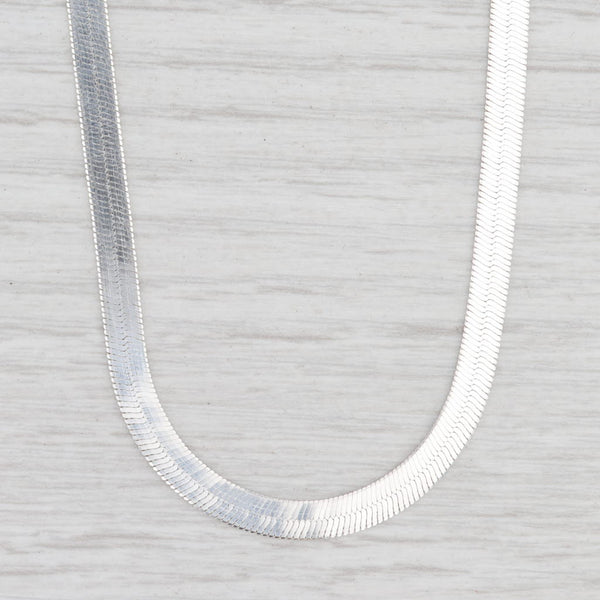 Light Gray New Herringbone Chain Necklace 925 Sterling Silver 30" 4.5mm Italian