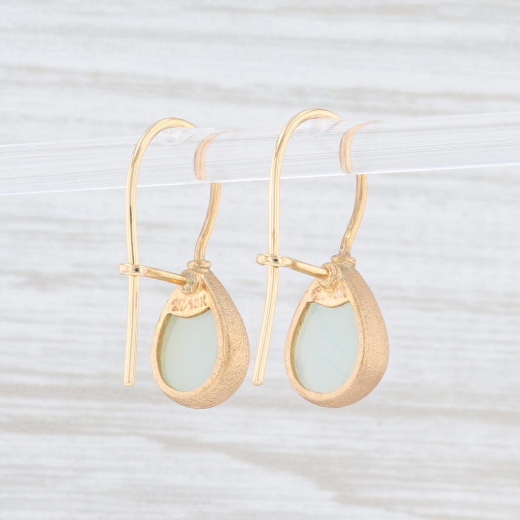 Lavender New Nina Nguyen Druzy Aquamarine Drop Earrings 18k Yellow Gold Hook Posts