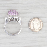 Light Gray 2.50ctw Pink Sapphire Diamond Halo Ring 14k White Gold Size 8 Arthritic Band