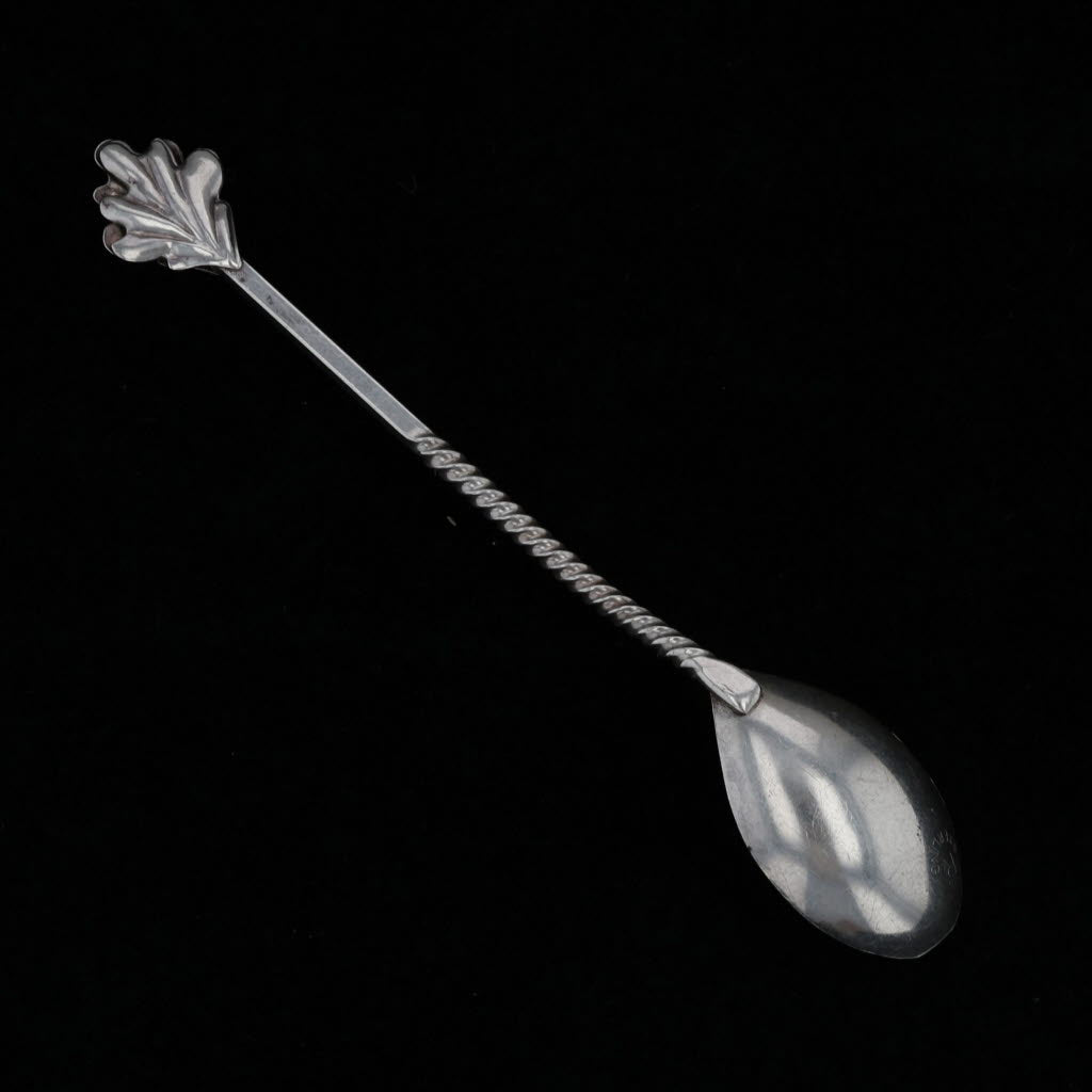 Black Antique Decorative Spoon Sterling Silver Twist Floral Handle