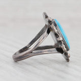 Vintage Native American Turquoise Ring Sterling Silver Size 6.5 Oval Cabochon
