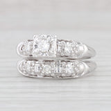 Light Gray 0.25ctw Diamond Engagement Ring Wedding Band Bridal Set 14k Gold Size 6-6.5