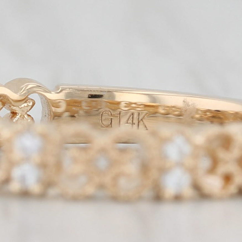 New Diamond Stackable Ring 14k Yellow Gold Wedding Band Women's Stacking Sz 6.25