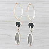 New Nina Nguyen Hoop Earrings Sterling Silver Amethyst Black Druzy Spinel Charms