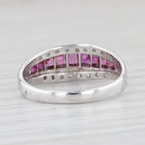 1.03ctw Ruby Diamond Ring 14k White Gold Size 7.75 Stackable