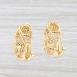 0.24ctw Diamond J-Hook Earrings 18k Yellow White Gold Pierced Drop Omega Backs