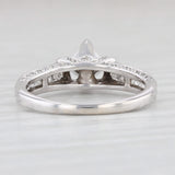 1.12ctw Princess Diamond Engagement Ring 14k White Gold Size 5 Diamond Bridge