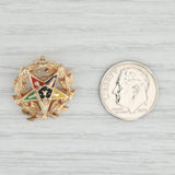 Order Eastern Star Wreath Badge 10k Gold Masonic Women's Group Pin Pendant