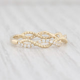 New 0.16ctw Woven Diamond Ring 14k Yellow Gold Size 6.5 Wedding Stackable Band