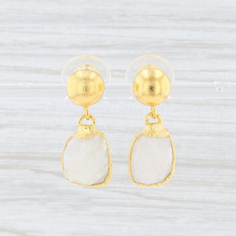 Lavender New Nina Nguyen White Moonstone Earrings Sterling 22k Gold Vermeil Drops