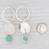 Light Gray New Nina Nguyen Hoop Charms Earrings Green Chrysoprase Moonstone Sterling Silver