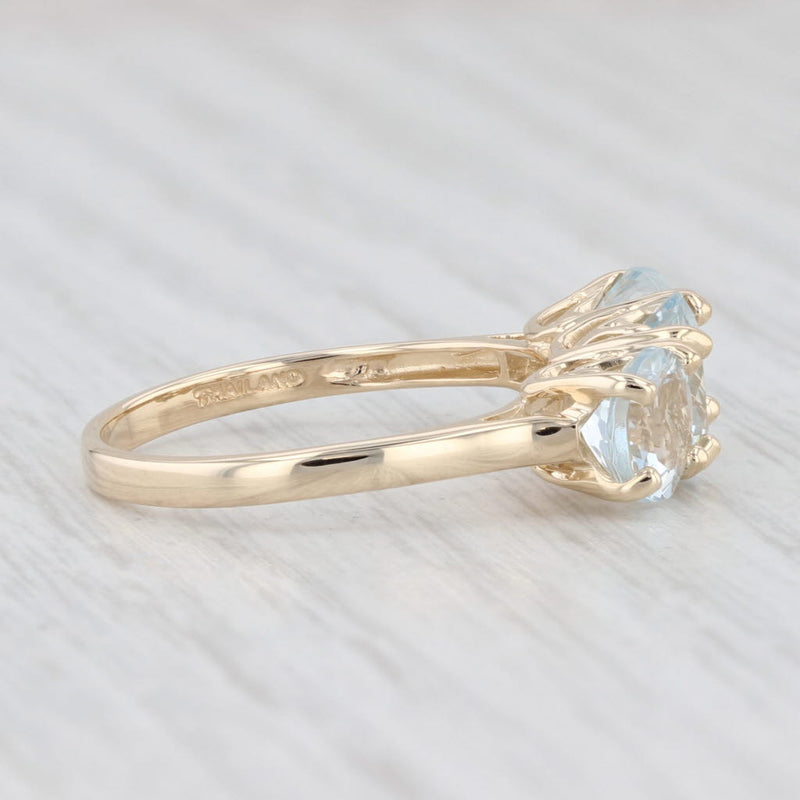 2.50ctw Aquamarine 3-Stone Ring 14k Yellow Gold March Birthstone Size 7