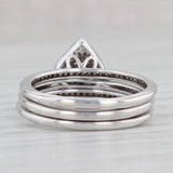 Light Gray 0.33ctw Diamond Teardrop Halo Engagement Ring Wedding Band Bridal Set 10k Gold