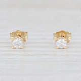 Light Gray New 0.19ctw Round Diamond Solitaire Stud Earrings 14k Yellow Gold