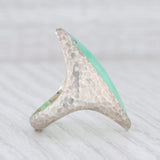 Light Gray New Nina Nguyen Green Chrysoprase Ring Mekong Sterling Silver Hammered Size 7