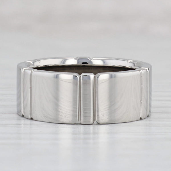 Light Gray New Beveled Titanium Ring Size 8 Wedding Band