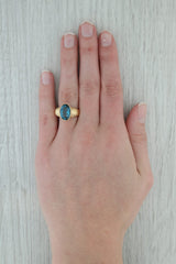 Dark Gray 4.80ct London Blue Topaz Oval Solitaire Ring 18k Yellow Gold Size 9.5