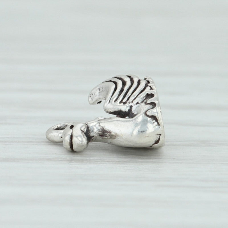 Light Gray 12 Days of Christmas Swan Swimming Sterling Silver 925 Holiday 3D