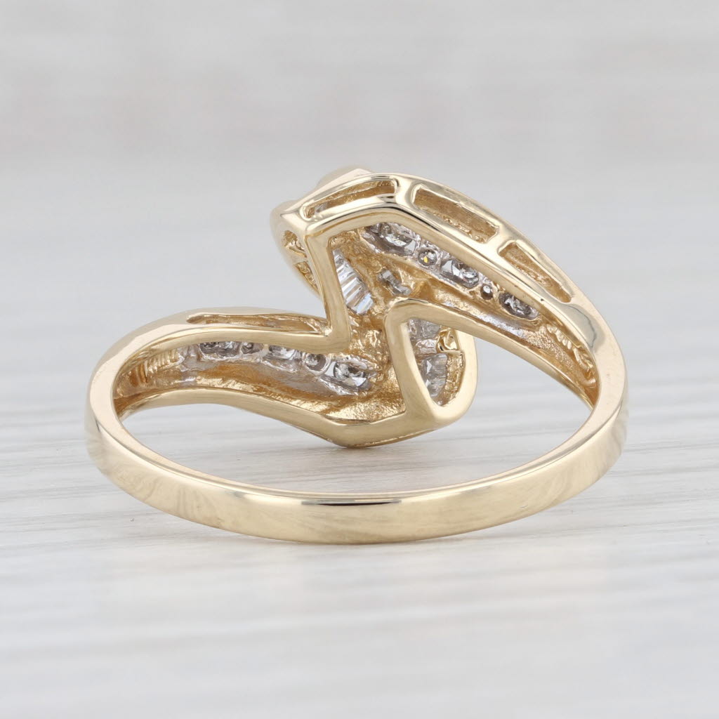 Light Gray 0.36ctw Diamond Bypass Ring 14k Yellow Gold Size 11.25