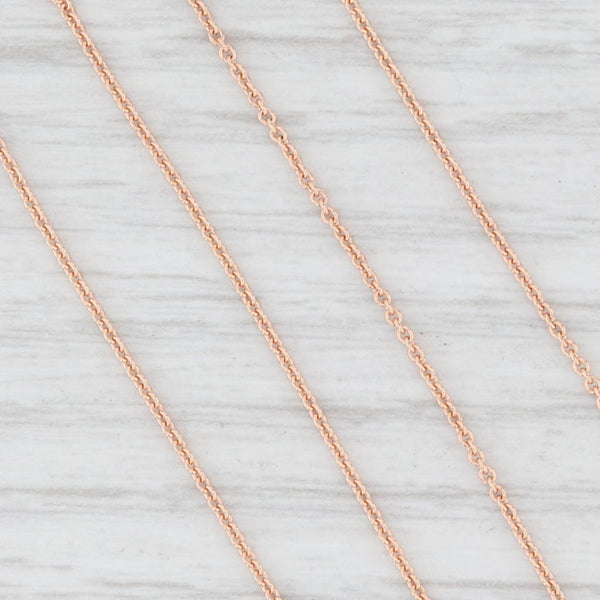 Light Gray New Round Cable Chain Necklace 14k Rose Gold 1mm Lobster Clasp 18" 1mm