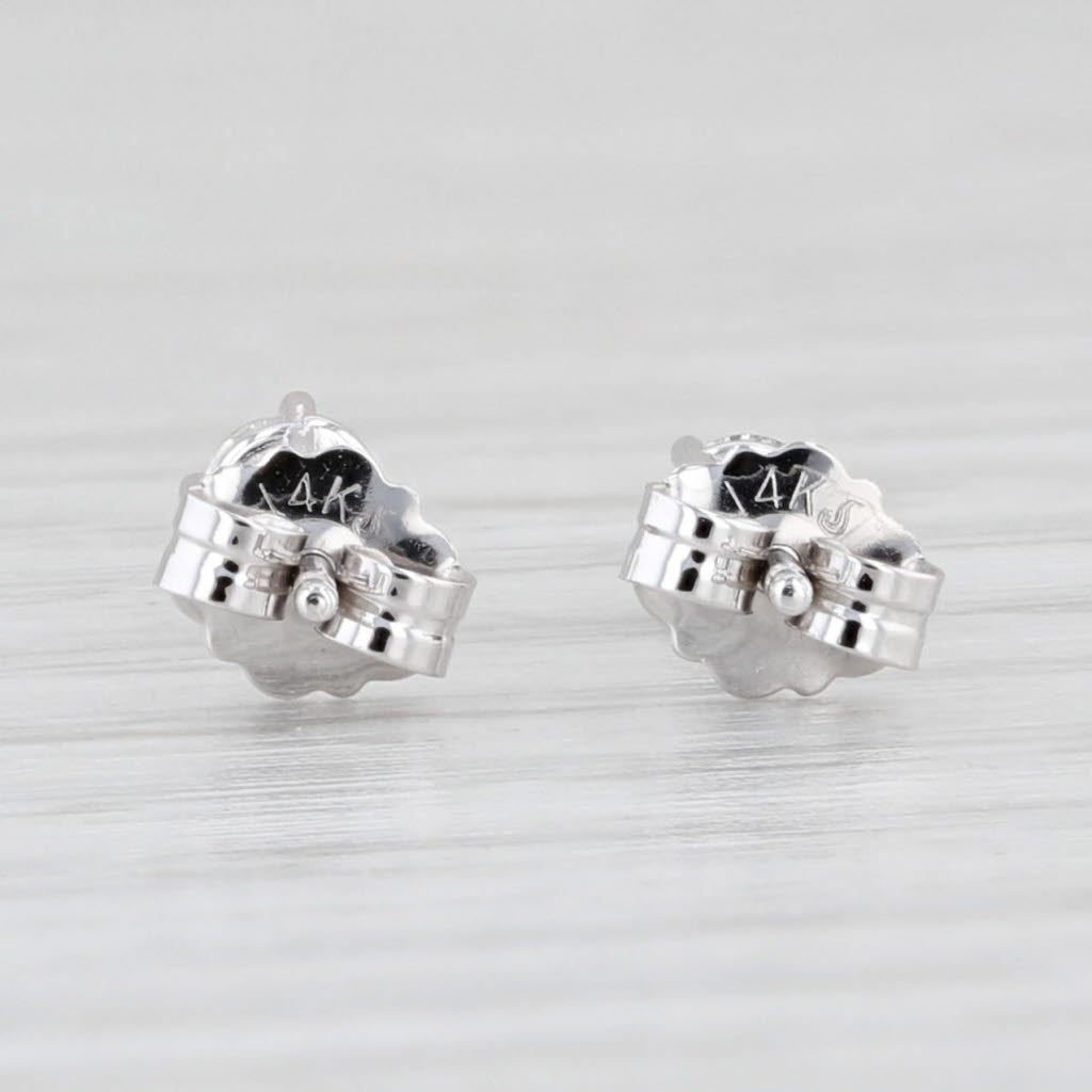 Light Gray 0.19ctw Diamond Stud Earrings 14k White Gold Round Solitaire Studs