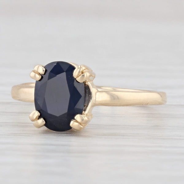 Light Gray New 1.30ct Blue Sapphire Ring 14k Gold S 575 Oval Solitaire September Birthstone