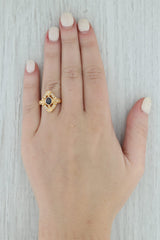 Gray 0.70ctw Lab Created Sapphire Diamond Halo Ring 18k Yellow Gold Size 6.75