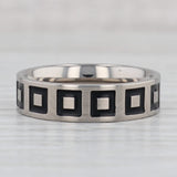 Light Gray New Men's Square Pattern Titanium Ring Size 10.25 Comfort Fit Wedding Band