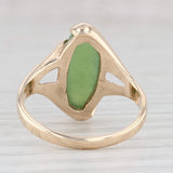Light Gray Green Nephrite Jade Solitaire Ring 14k Yellow Gold Size 6.75 Oval Cabochon